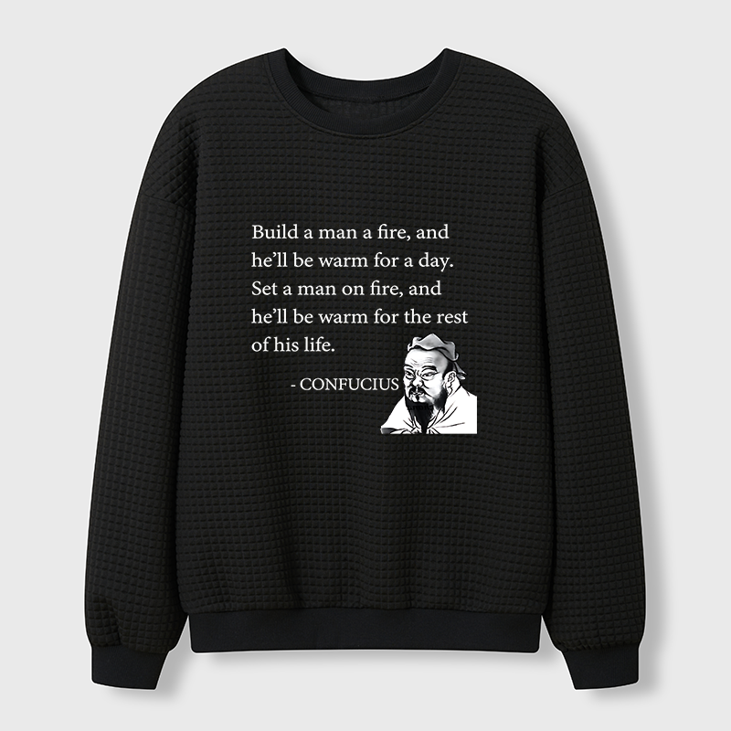 Tokyo-Tiger Confucius's Sayings Funny Waffle Sweatshirt
