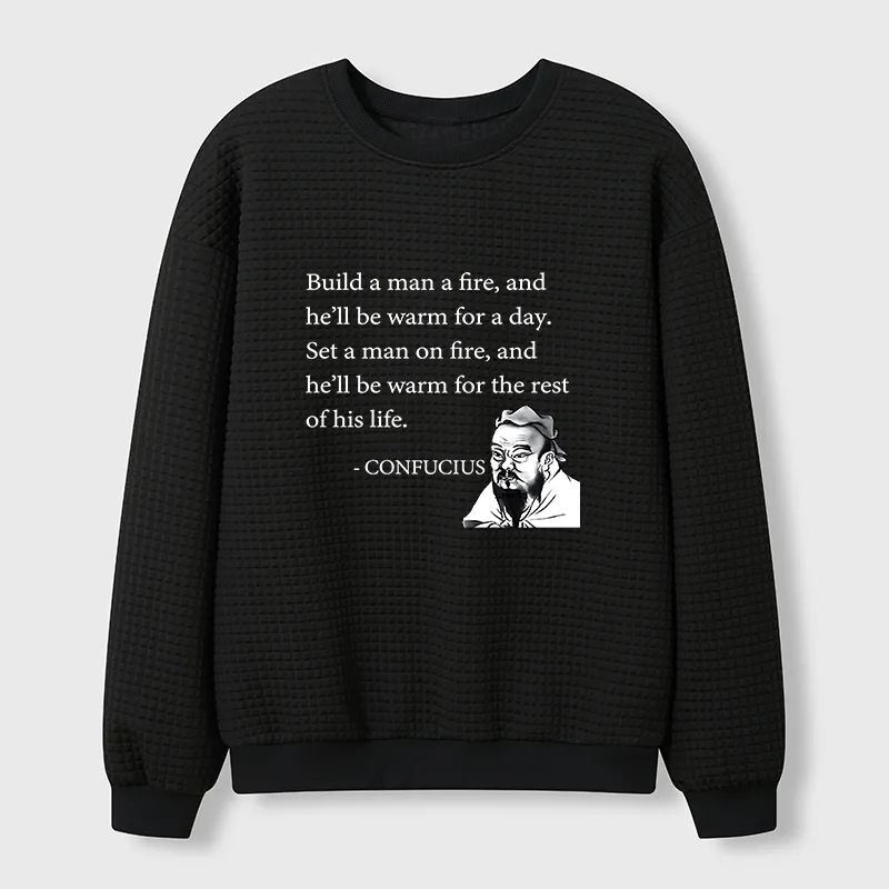 Tokyo-Tiger Confucius's Sayings Funny Waffle Sweatshirt