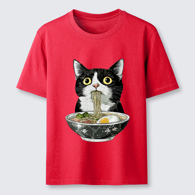 Tokyo-Tiger Cute Cat Eating Japan Ramen Classic T-Shirt