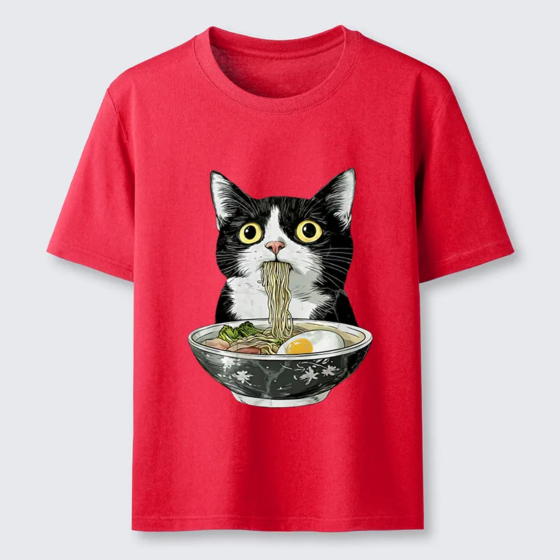 Tokyo-Tiger Cute Cat Eating Japan Ramen Classic T-Shirt