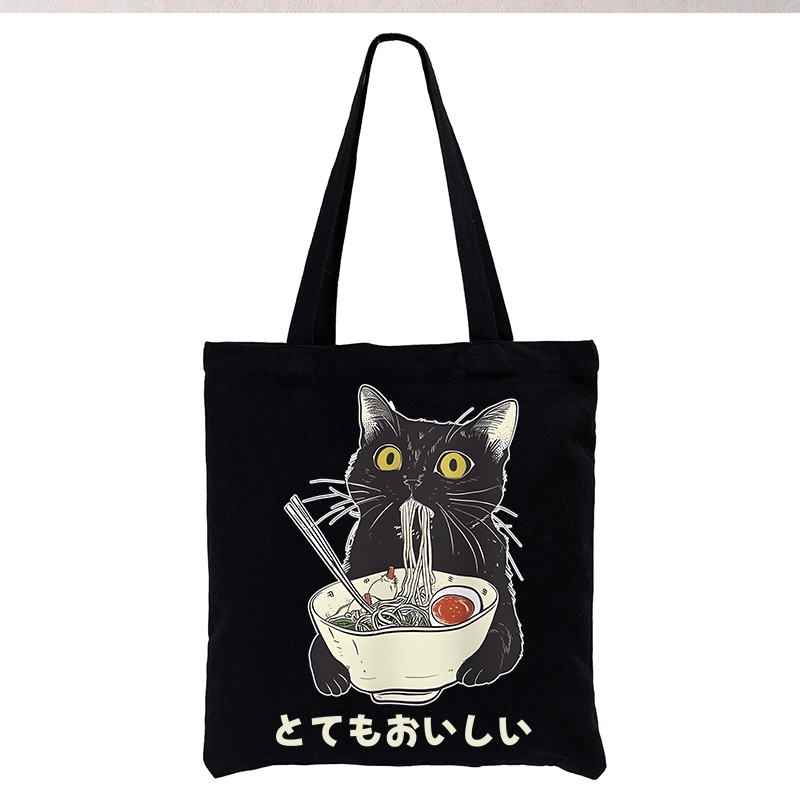 Tokyo-Tiger Cats Eat Ramen Noodles Tote Bag