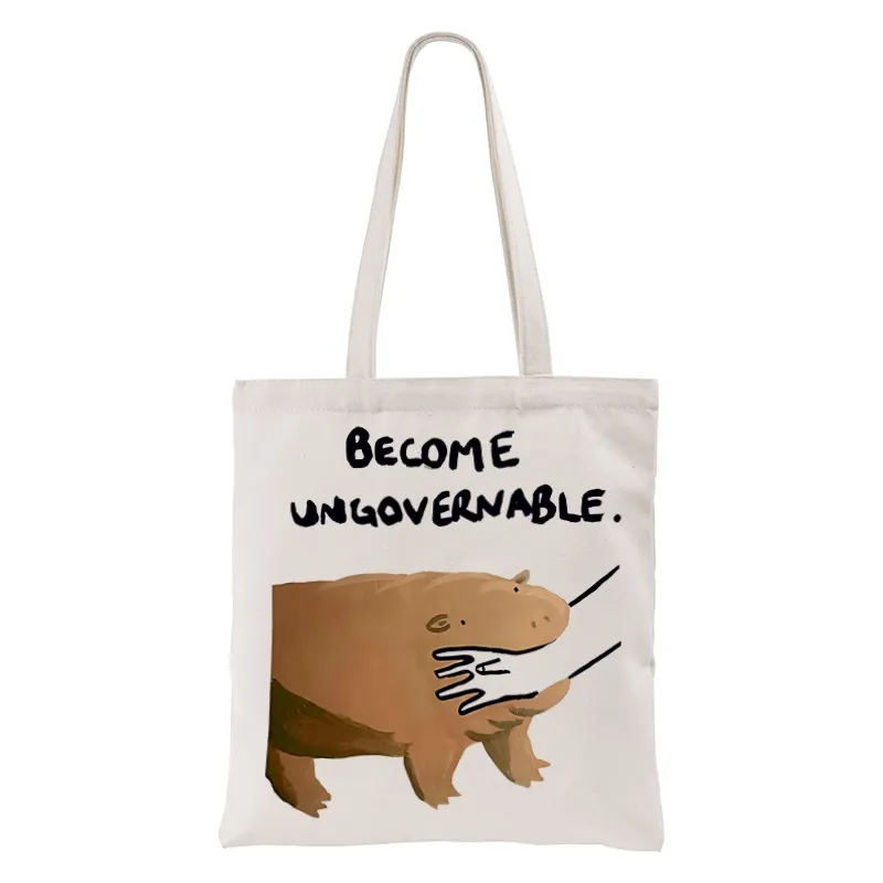 Tokyo-Tiger Moo Deng Bites Someone's Arm Tote Bag