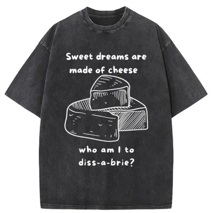 Tokyo-Tiger Cheese Music Funny Washed T-Shirt