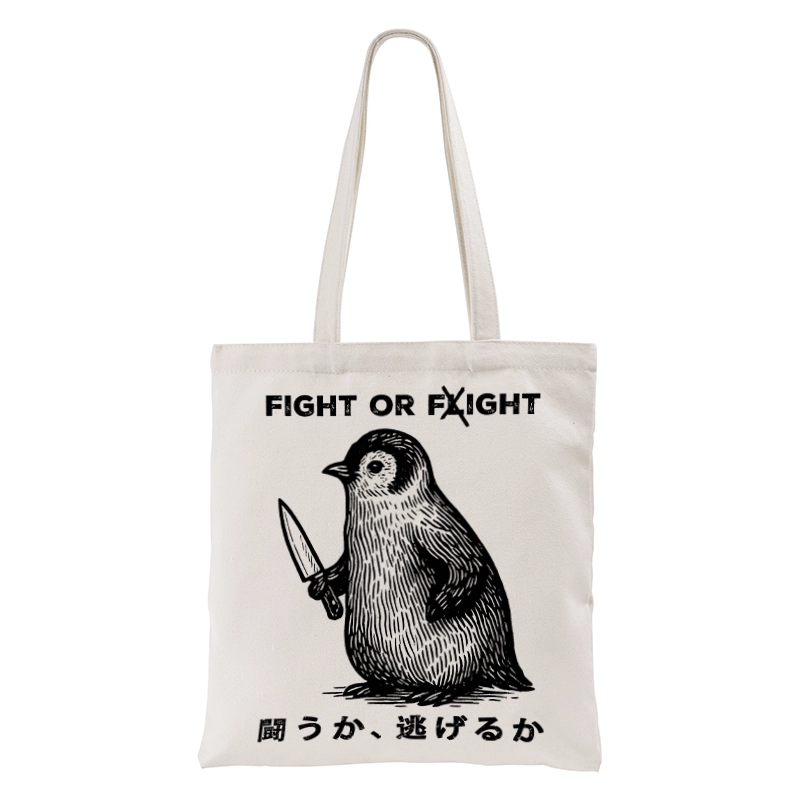 Tokyo-Tiger Funny Fight Or Flight Tote Bag