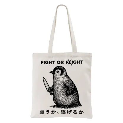 Tokyo-Tiger Funny Fight Or Flight Tote Bag