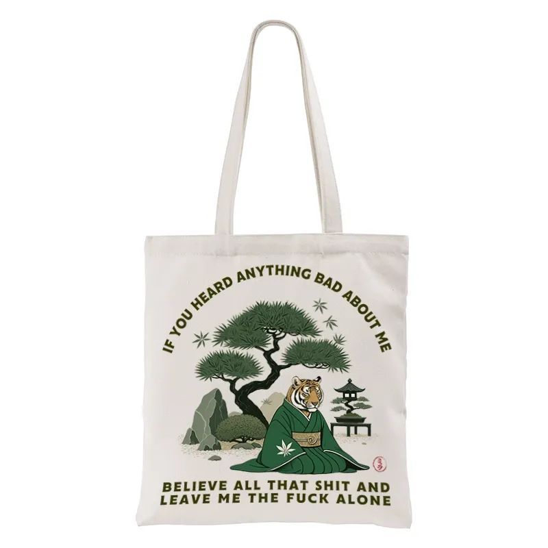 Tokyo-Tiger Funny Ukiyoe Tiger Samurai Zen Tote Bag