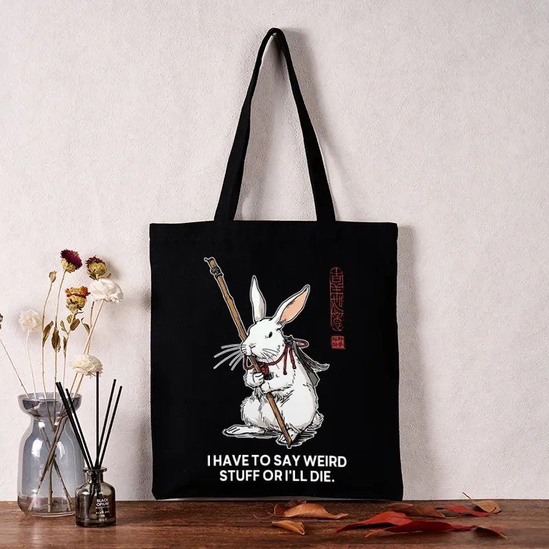 Tokyo-Tiger Rabbit Gotta Say Weird Stuff Or Die Tote Bag