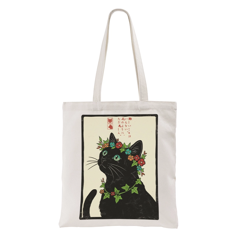 Tokyo-Tiger The Flower-Crowned Cat Tote Bag