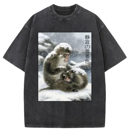 Tokyo-Tiger Silent Snowscape Washed T-Shirt