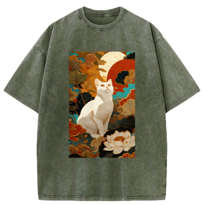Tokyo-Tiger White Guardian Of The Vermilion Sun Washed T-Shirt