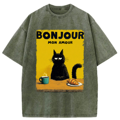 Tokyo-Tiger Bonjour Mon Amour Washed T-Shirt