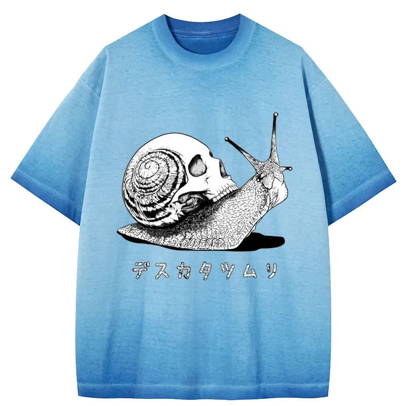 Tokyo-Tiger Death Snail Manga Gradient Washed T-Shirt