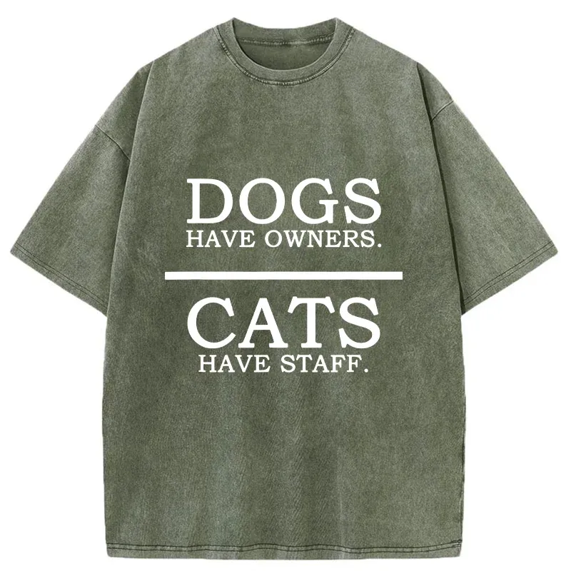 Tokyo-Tiger Rules For Cats And Dogs Washed T-Shirt