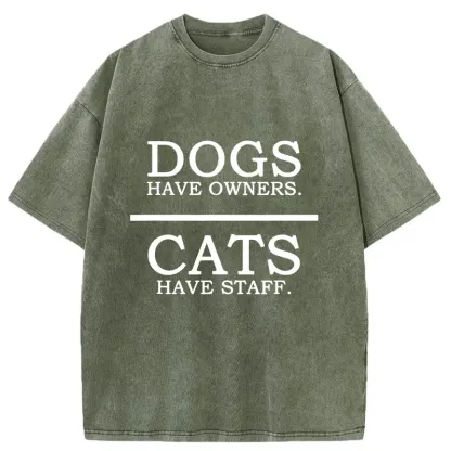 Tokyo-Tiger Rules For Cats And Dogs Washed T-Shirt