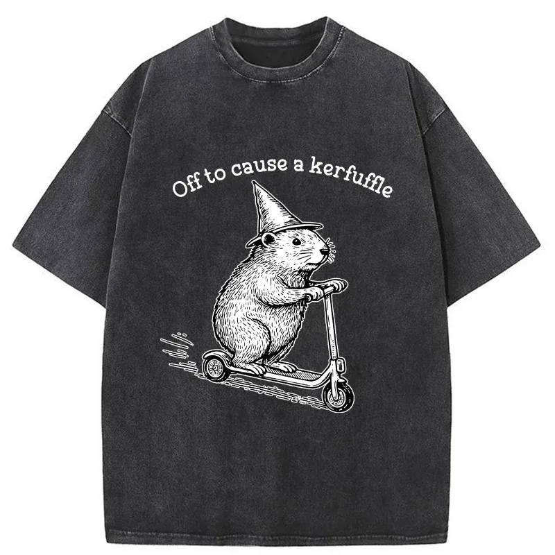 Tokyo-Tiger Groundhog Getting Ready To Cause Trouble Washed T-Shirt