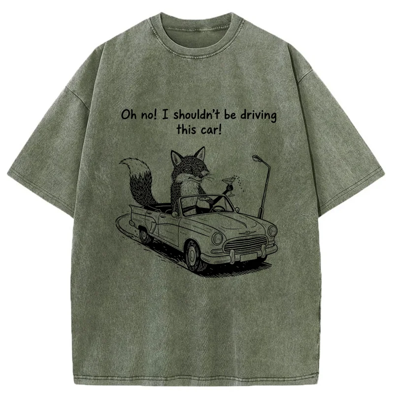 Tokyo-Tiger Elegant Fox Washed T-Shirt