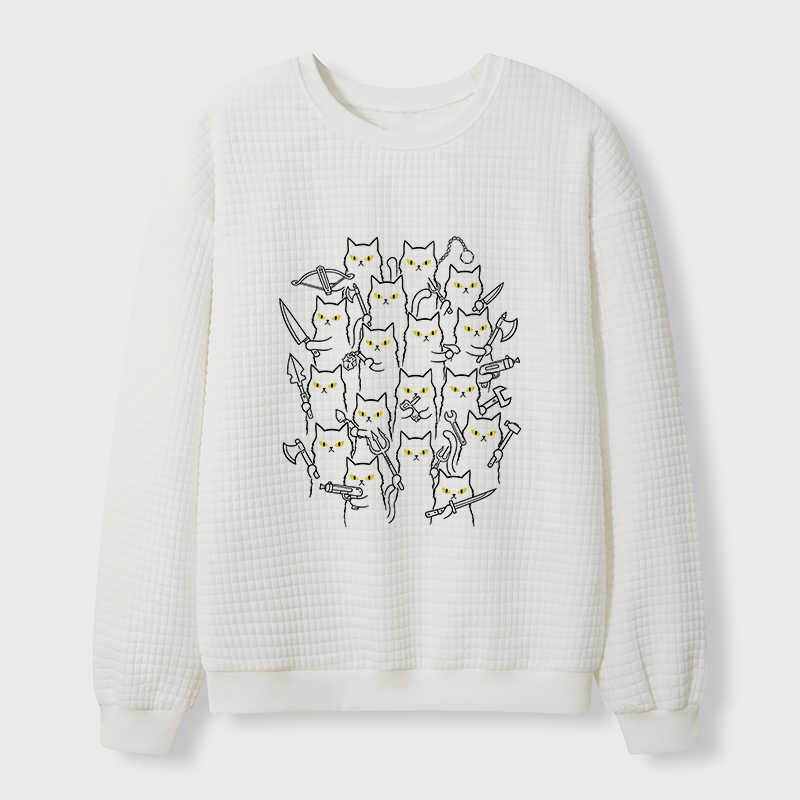 Tokyo-Tiger Various Branches Of The Cat Army Waffle Sweatshirt