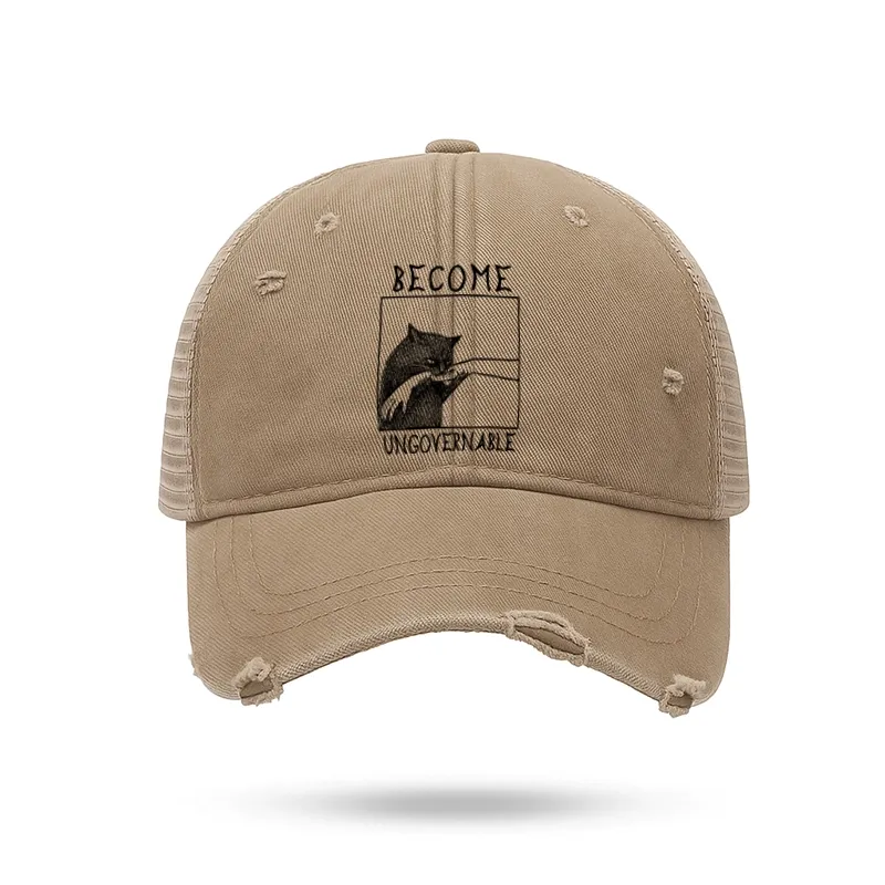 Tokyo-Tiger Cat Biting Arm Trucker Cap