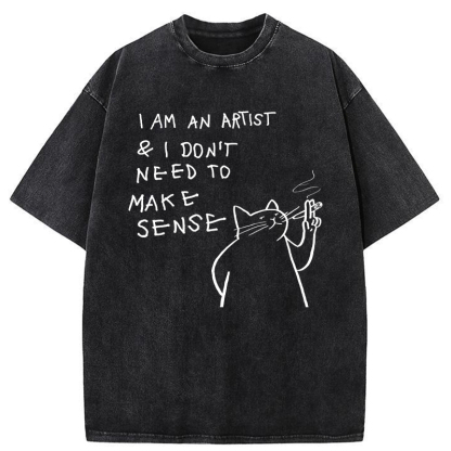 Tokyo-Tiger I Make Art, Not Sense Washed T-Shirt