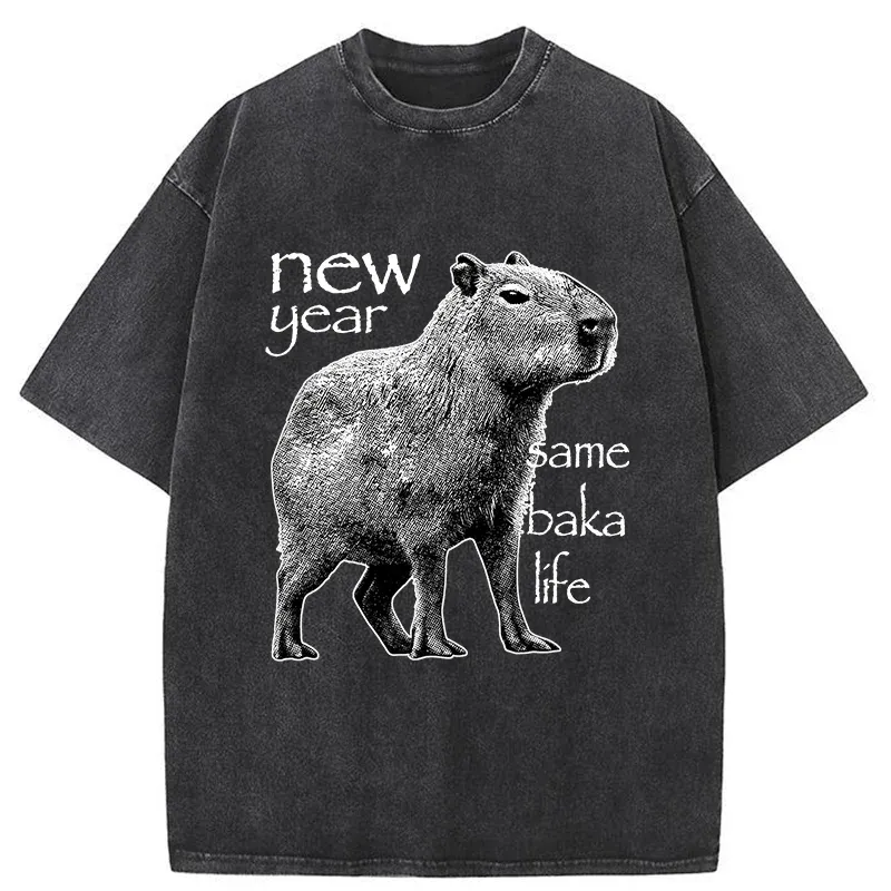 Tokyo-Tiger Different Year Same Stupidity Washed T-Shirt