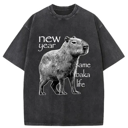 Tokyo-Tiger Different Year Same Stupidity Washed T-Shirt