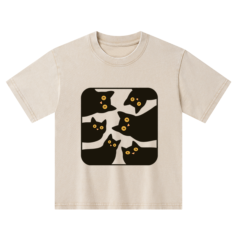 Tokyo-Tiger Cats Are Watching You Kids Washed T-Shirt