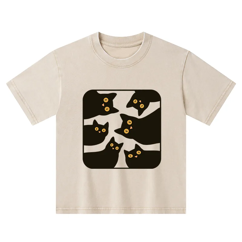 Tokyo-Tiger Cats Are Watching You Kids Washed T-Shirt
