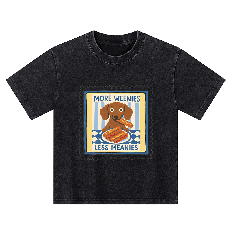 Tokyo-Tiger More Weenies Less Meanies Kids Washed T-Shirt