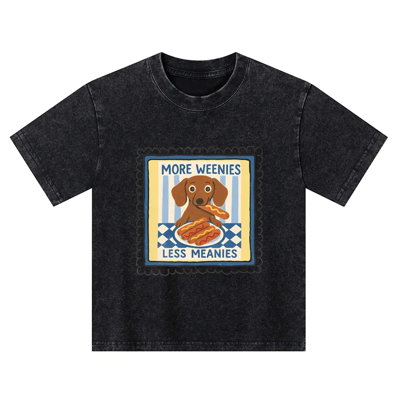 Tokyo-Tiger More Weenies Less Meanies Kids Washed T-Shirt