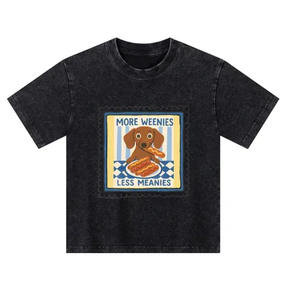 Tokyo-Tiger More Weenies Less Meanies Kids Washed T-Shirt