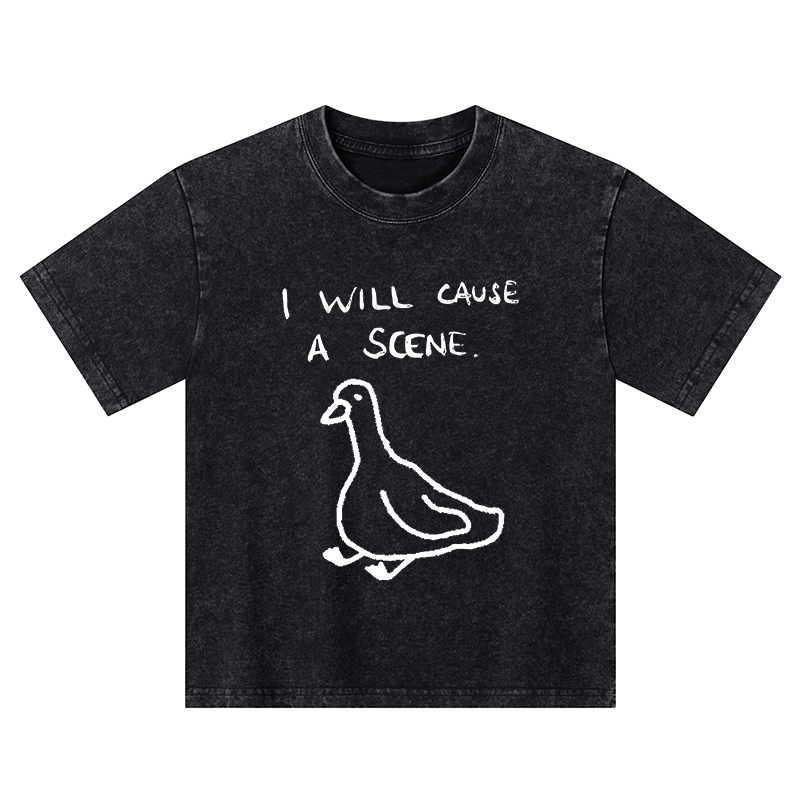 Tokyo-Tiger Stupid Goose Funny Japan Retro Kids Washed T-Shirt