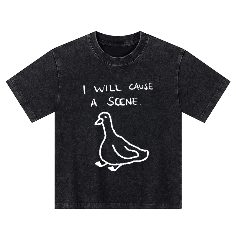 Tokyo-Tiger Stupid Goose Funny Japan Retro Kids Washed T-Shirt