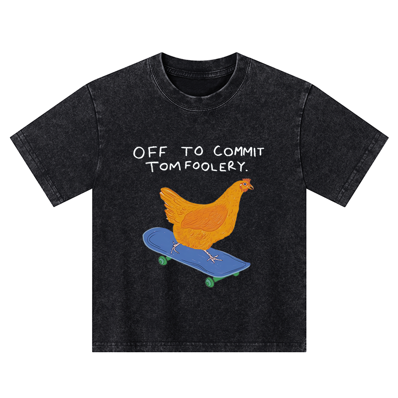 Tokyo-Tiger Chicken Was About To Do Something Bad Kids Washed T-Shirt