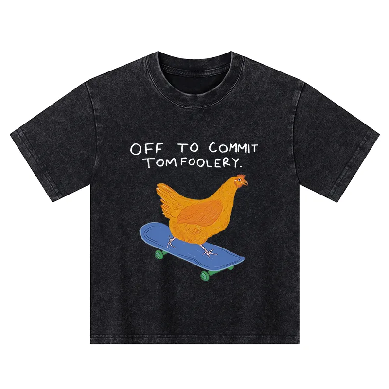 Tokyo-Tiger Chicken Was About To Do Something Bad Kids Washed T-Shirt