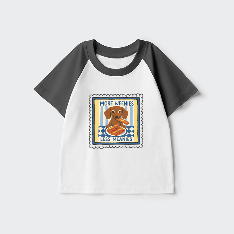 Tokyo-Tiger More Weenies Less Meanies Kids Raglan T-shirt