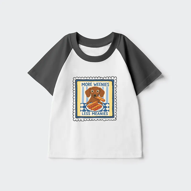 Tokyo-Tiger More Weenies Less Meanies Kids Raglan T-shirt