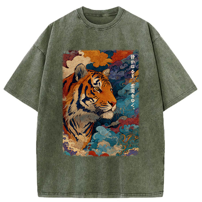 Tokyo-Tiger Tiger Of The Cloud Sea Washed T-Shirt