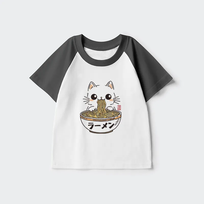 Tokyo-Tiger Purramen Time Kids Raglan T-shirt