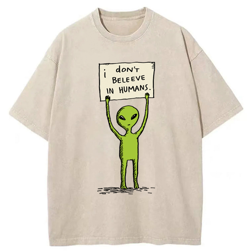 Tokyo-Tiger Certified Human Skeptic Washed T-Shirt