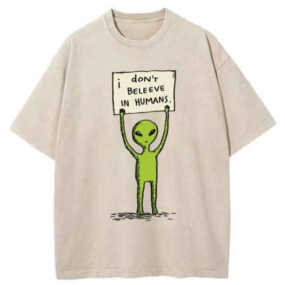 Tokyo-Tiger Certified Human Skeptic Washed T-Shirt