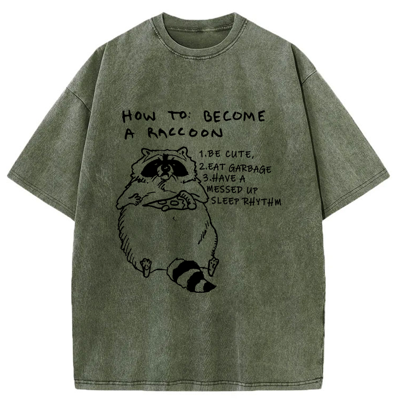 Tokyo-Tiger How To Become A Raccoon Washed T-Shirt