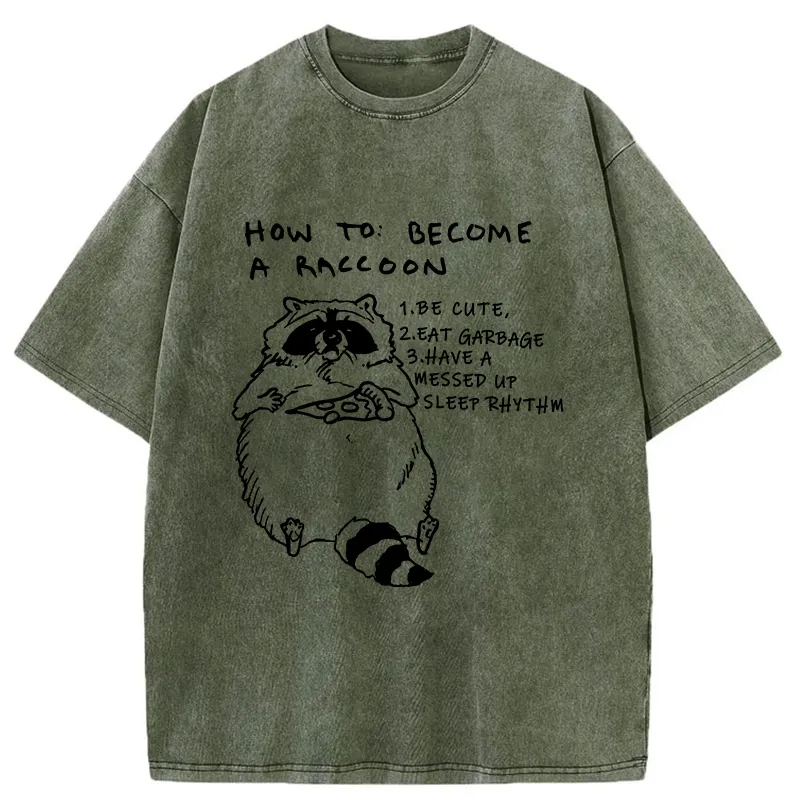 Tokyo-Tiger How To Become A Raccoon Washed T-Shirt