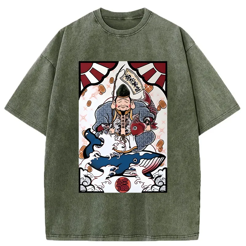 Tokyo-Tiger Ebisu And The Waves Washed T-Shirt
