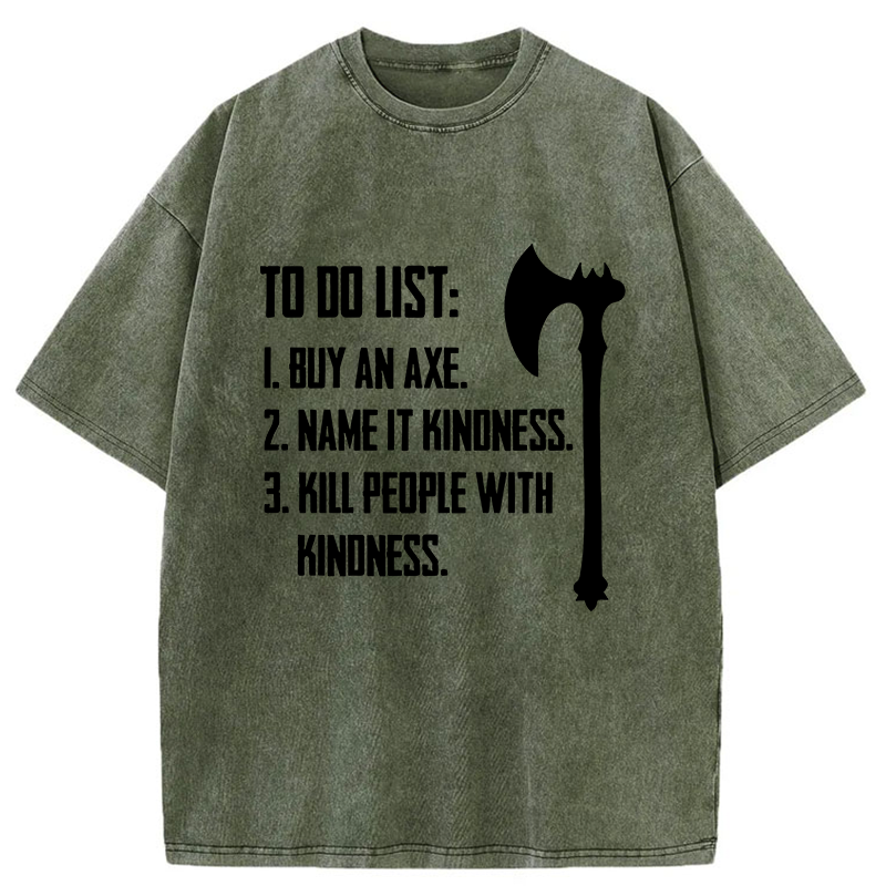 Tokyo-Tiger Axe Joke Washed T-Shirt