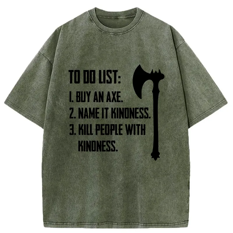 Tokyo-Tiger Axe Joke Washed T-Shirt