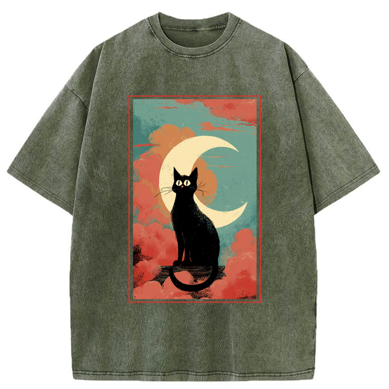 Tokyo-Tiger The Crescent Watcher Washed T-Shirt