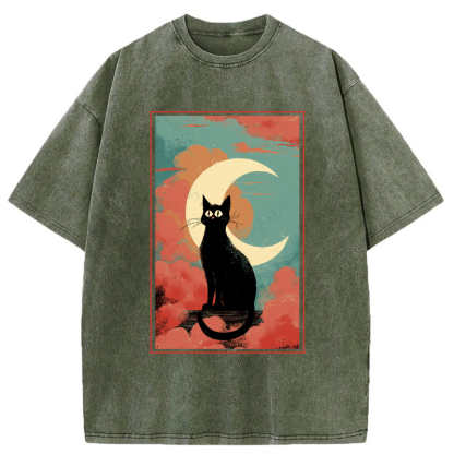 Tokyo-Tiger The Crescent Watcher Washed T-Shirt