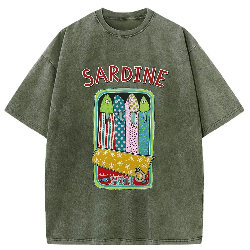 Tokyo-Tiger Colorful Sardines Washed T-Shirt Sale