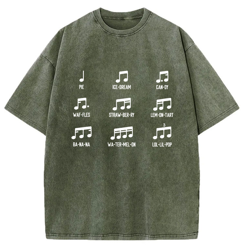 Tokyo-Tiger Food Word Pronunciation Rhythm Washed T-Shirt