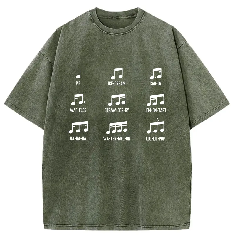 Tokyo-Tiger Food Word Pronunciation Rhythm Washed T-Shirt